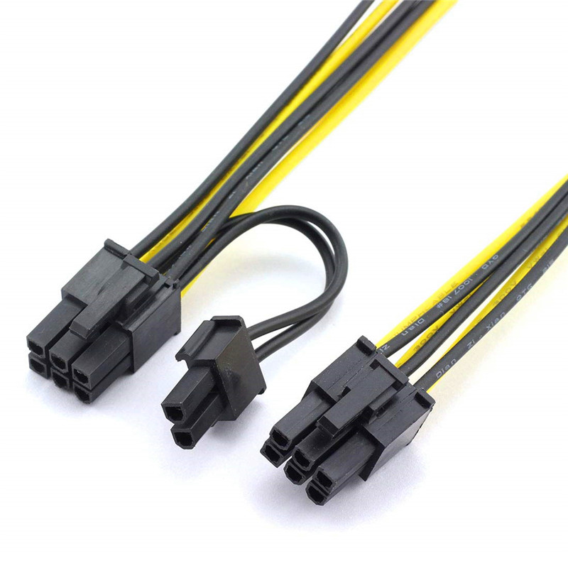 PCIe 6 pin Male hanggang 8(6 2) pin Male Cable